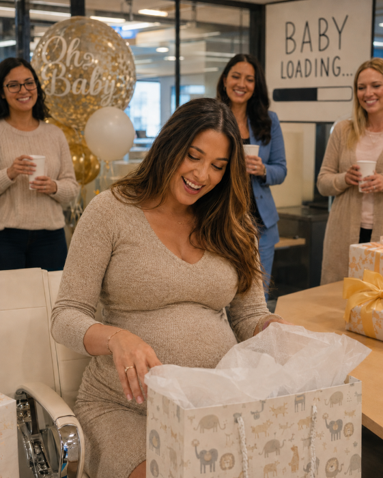 Baby shower gifts wrapped and ready to open