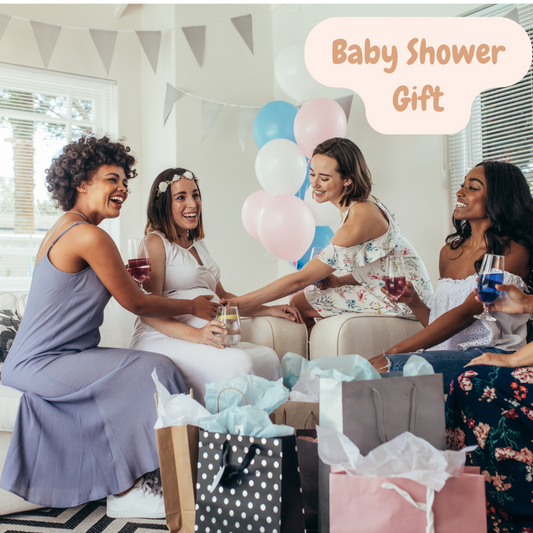 image of a baby shower with excited ladies sharing gifts